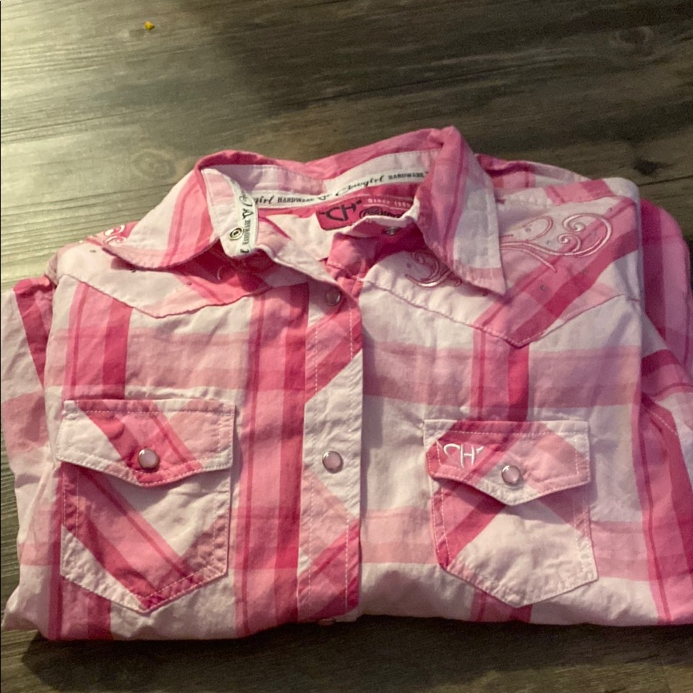 Kids Pink Plaid Shirt